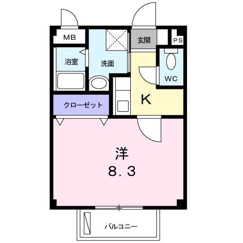 相模原市中央区氷川町のアパートの間取り