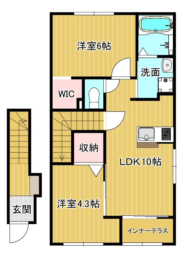 仮称　五井町新築アパートの間取り