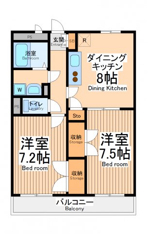 アンプルールフェールドリーミの間取り