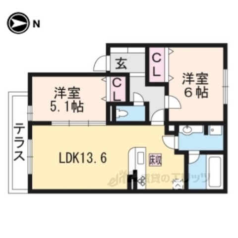 シェモワＢ棟の間取り