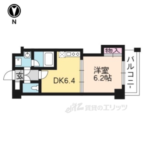 京都市上京区十四軒町のマンションの間取り