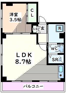 立川市高松町のマンションの間取り