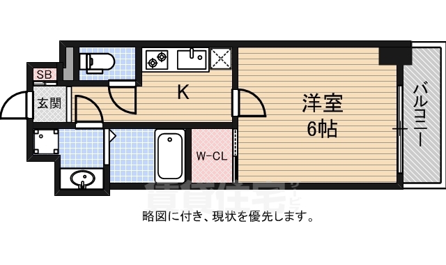 大阪市浪速区難波中のマンションの間取り