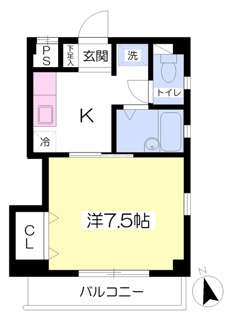 松山市中一万町のマンションの間取り