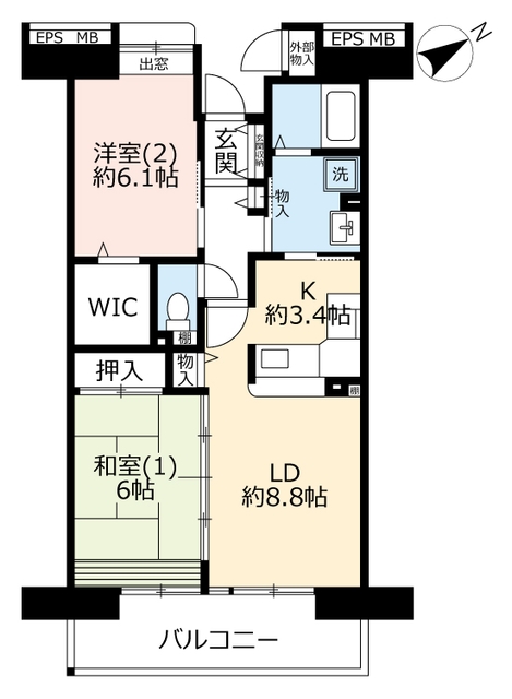 ＵＲプラザシティ新所沢緑町第三の間取り