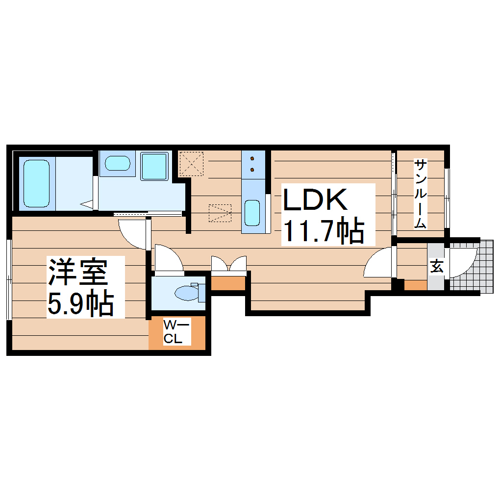 アインタウゼント2の間取り