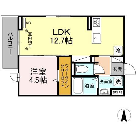 中巨摩郡昭和町西条のアパートの間取り