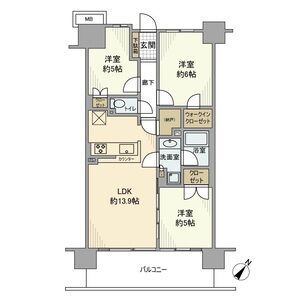 【狭山市入間川のマンションの間取り】