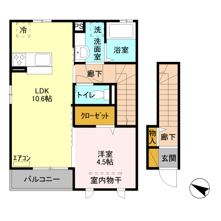 鴻巣市赤見台のアパートの間取り