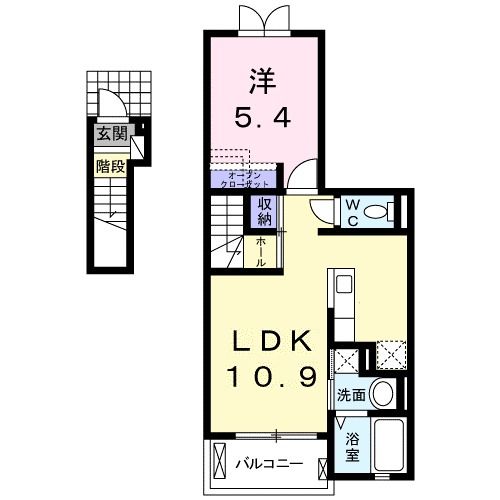 【北足立郡伊奈町寿のアパートの間取り】