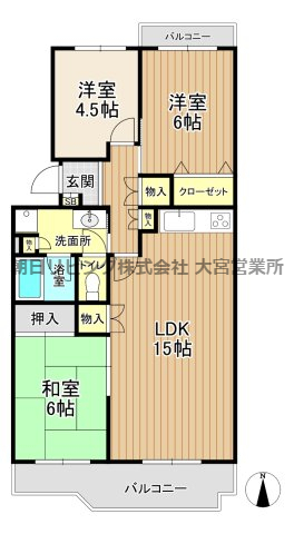 蓮田駅前住宅 3号棟の間取り