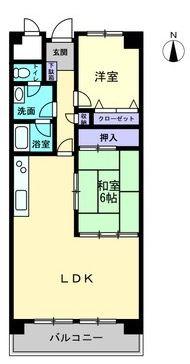 高松市鶴市町のマンションの間取り