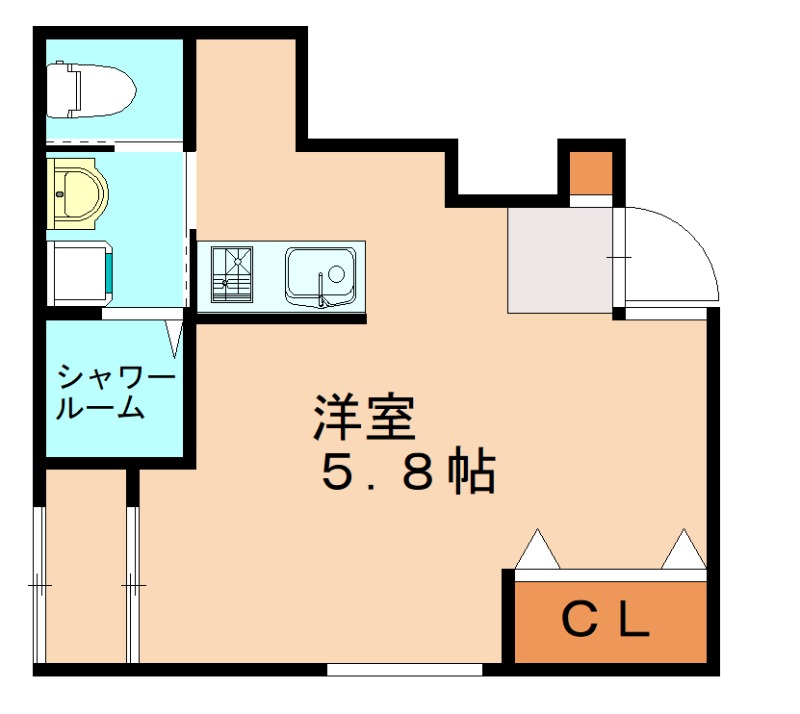 福岡市博多区三筑のアパートの間取り