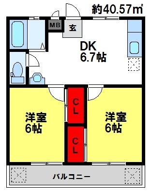 【九州ハイツの間取り】