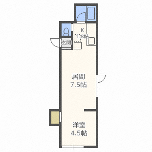 札幌市東区中沼西五条のアパートの間取り