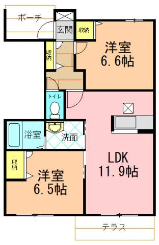 北葛城郡広陵町大字笠のアパートの間取り