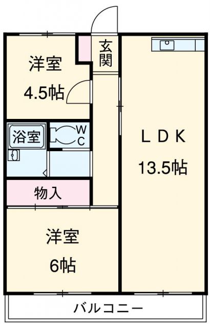 静岡市駿河区八幡のマンションの間取り