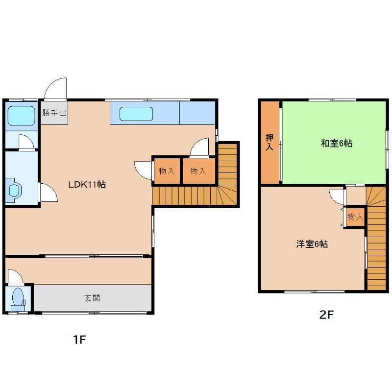 【たつの市　島田小林連棟戸建の間取り】