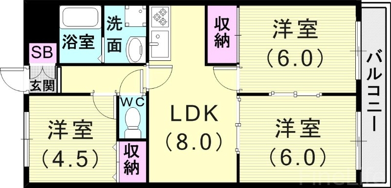 プラーフ夢野の間取り