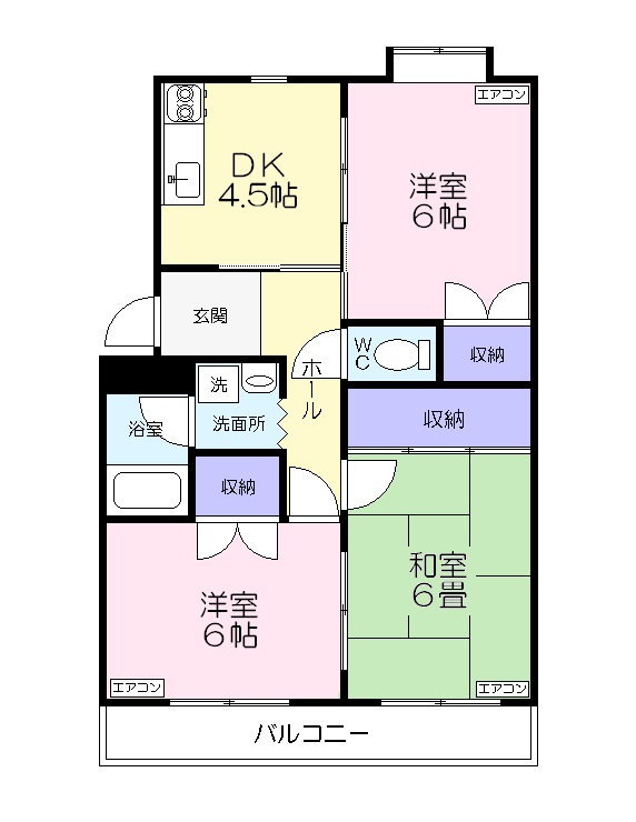 豊橋市西小池町のマンションの間取り