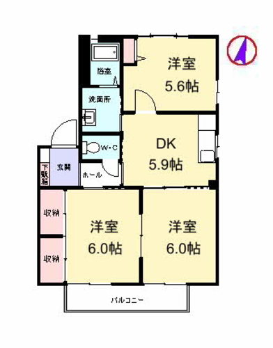 熊本県熊本市東区小山５（アパート）の賃貸物件の間取り