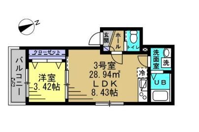 埼玉県八潮市大字垳（アパート）の賃貸物件の間取り