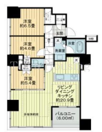 港区海岸のマンションの間取り