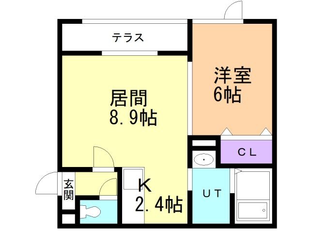 苫小牧市拓勇西町のアパートの間取り