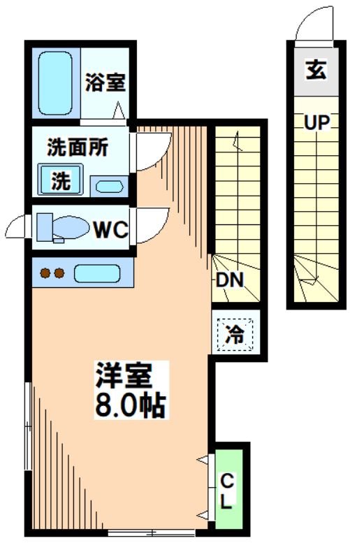 【国立市富士見台のアパートの間取り】