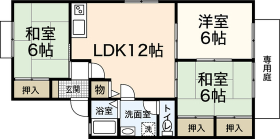 廿日市市宮内のアパートの間取り