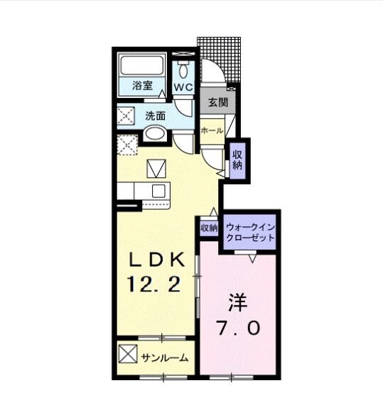 岡山市北区御津宇垣のアパートの間取り