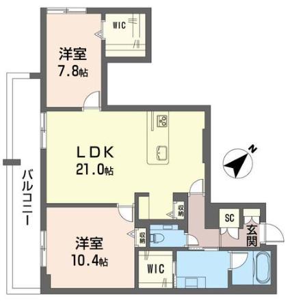 さいたま市緑区美園のマンションの間取り