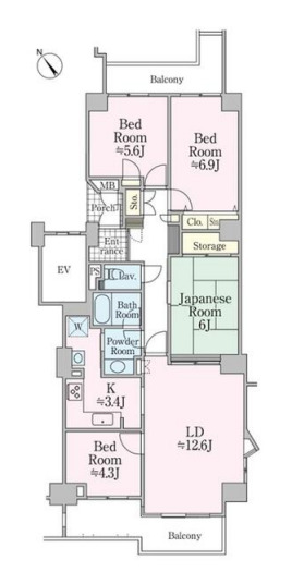 新多摩川ハイム5号棟の間取り