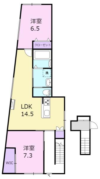 【富山市高屋敷のアパートの間取り】