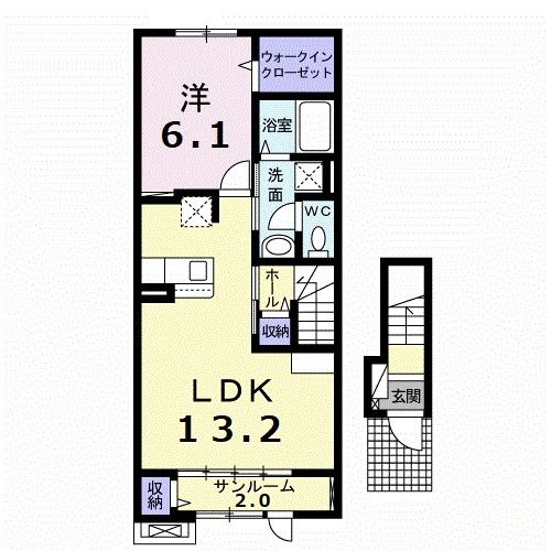 青森市新田のアパートの間取り