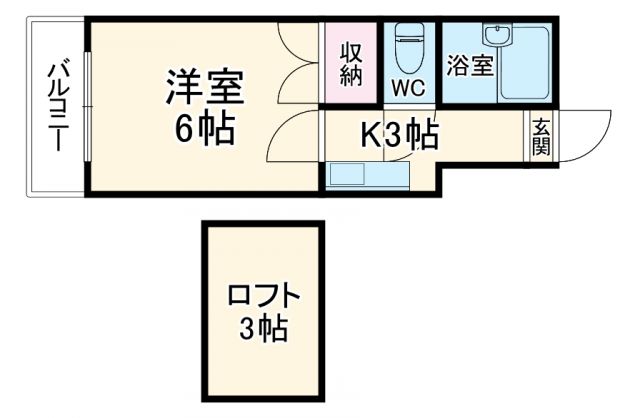 浜松市中央区萩丘のアパートの間取り