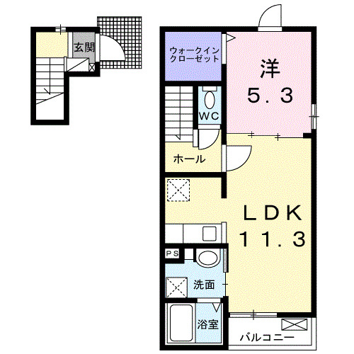 高松市屋島西町のアパートの間取り