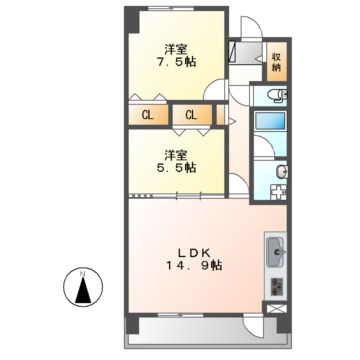 【名古屋市南区戸部町のマンションの間取り】