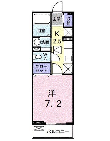 所沢市西所沢のアパートの間取り