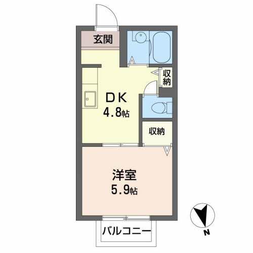 福知山市字天田のアパートの間取り