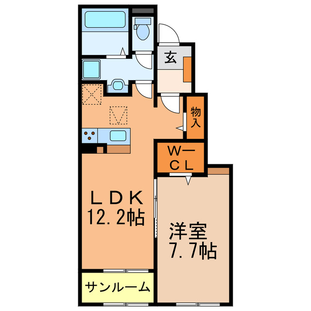 アルドーレ（若草通）の間取り