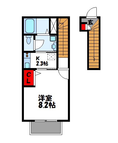 福岡市東区土井のアパートの間取り