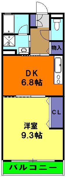 静岡市葵区古庄のマンションの間取り