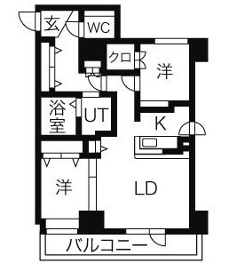 札幌市中央区南三条西のマンションの間取り