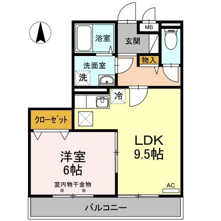 高知市北久保のアパートの間取り