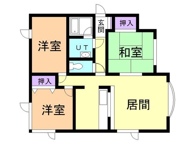 苫小牧市日吉町のアパートの間取り