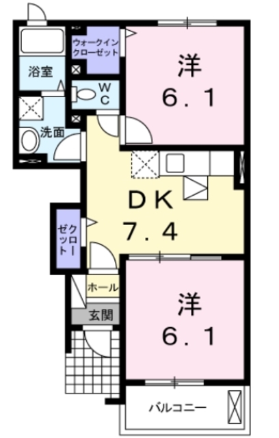 アンソレイユ B棟の間取り