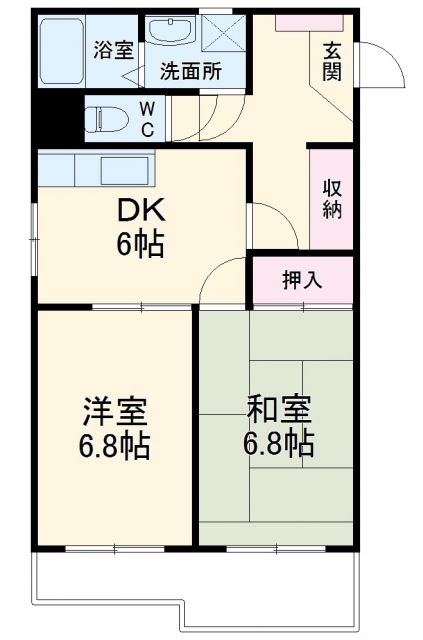 千葉市稲毛区緑町のマンションの間取り