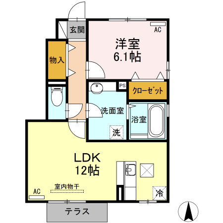 エスポアール・タカムラIII　A棟の間取り