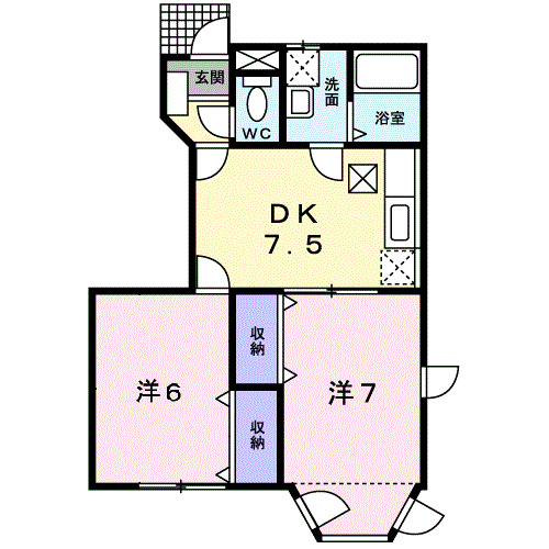 足柄上郡開成町延沢のアパートの間取り